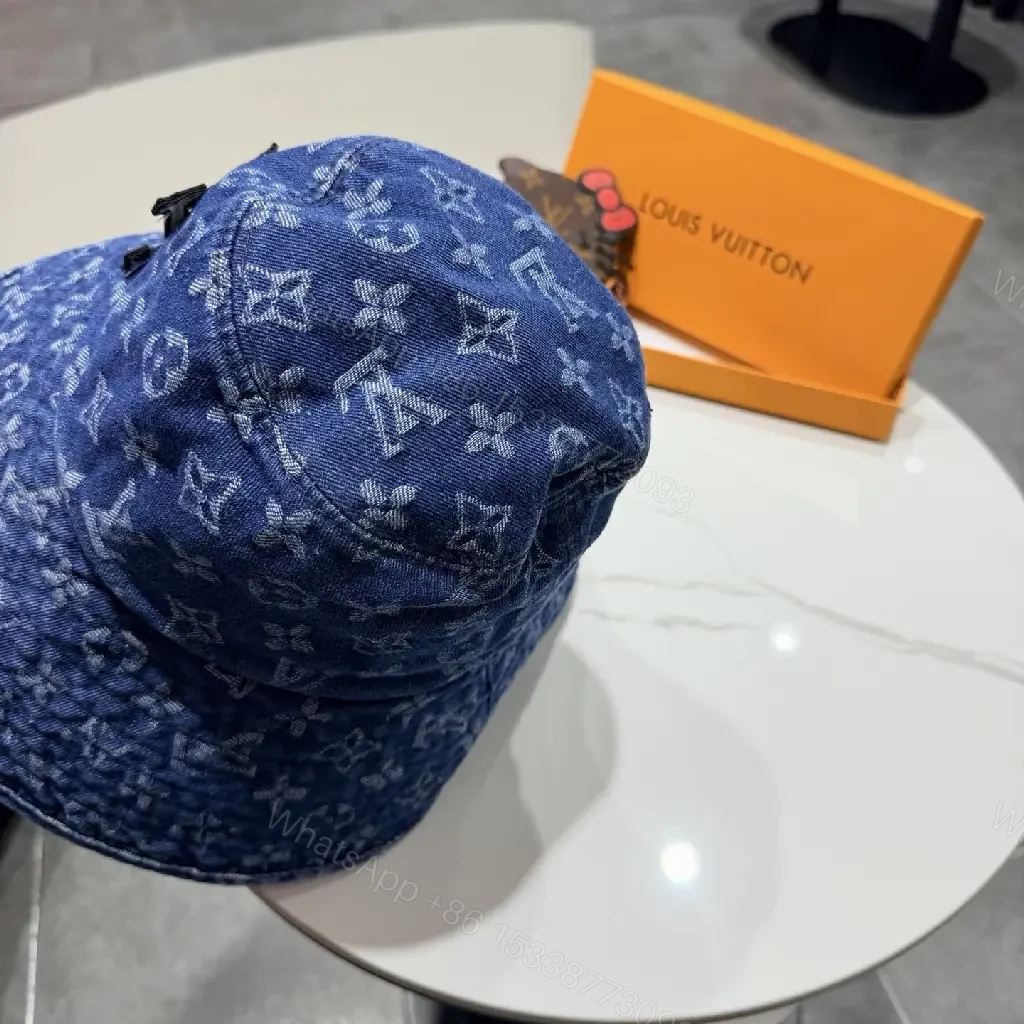 View 6 of Denim Monogram Bucket Hat – Luxury Everyday Style