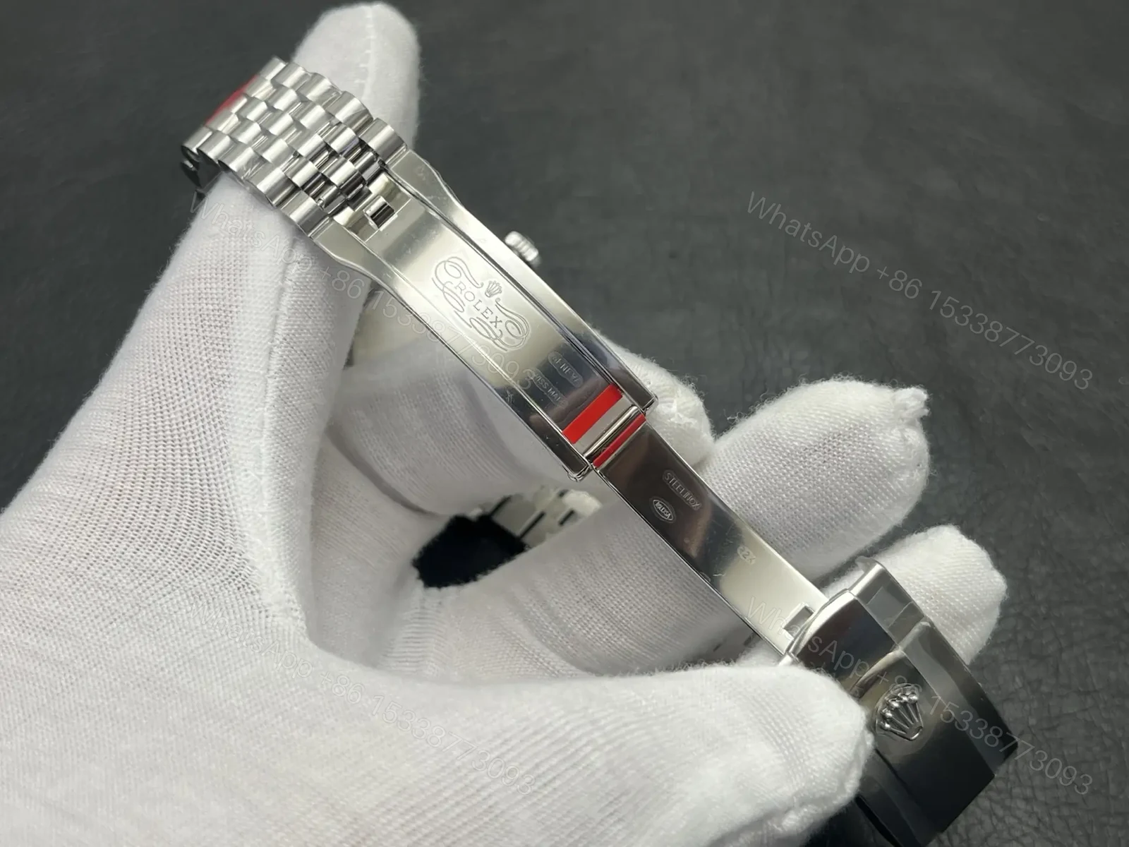 View 7 of Rolex Datejust 36 Stainless Steel Fluted Jubilee White Roman 116234-0089