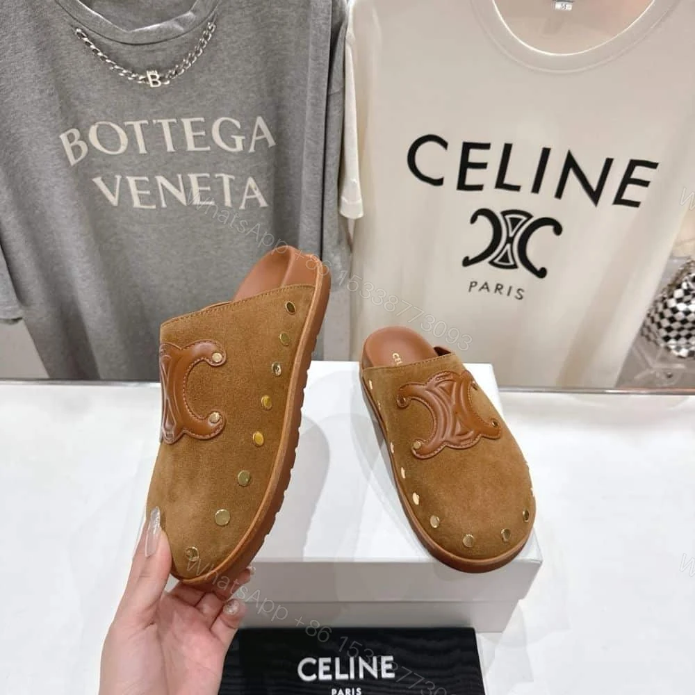 View 5 of CELINE PITEA CLOG IN SUEDE COGNAC 363013954C 18NC