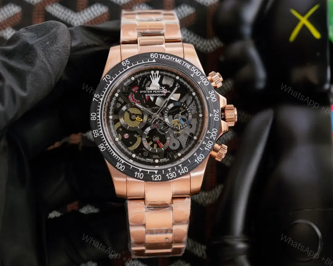 View 8 of Best Rolex Daytona Skeleton replica 43MM Gold Oyster Bracelet Edition ROLEX-DAYTONA-SKEL-GOLD-43