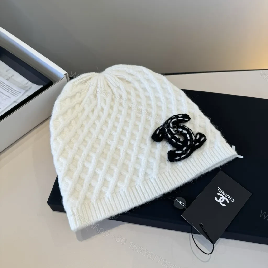 View 8 of Cream Knit Cap & Beanie Duo - Textured Luxury Warmth