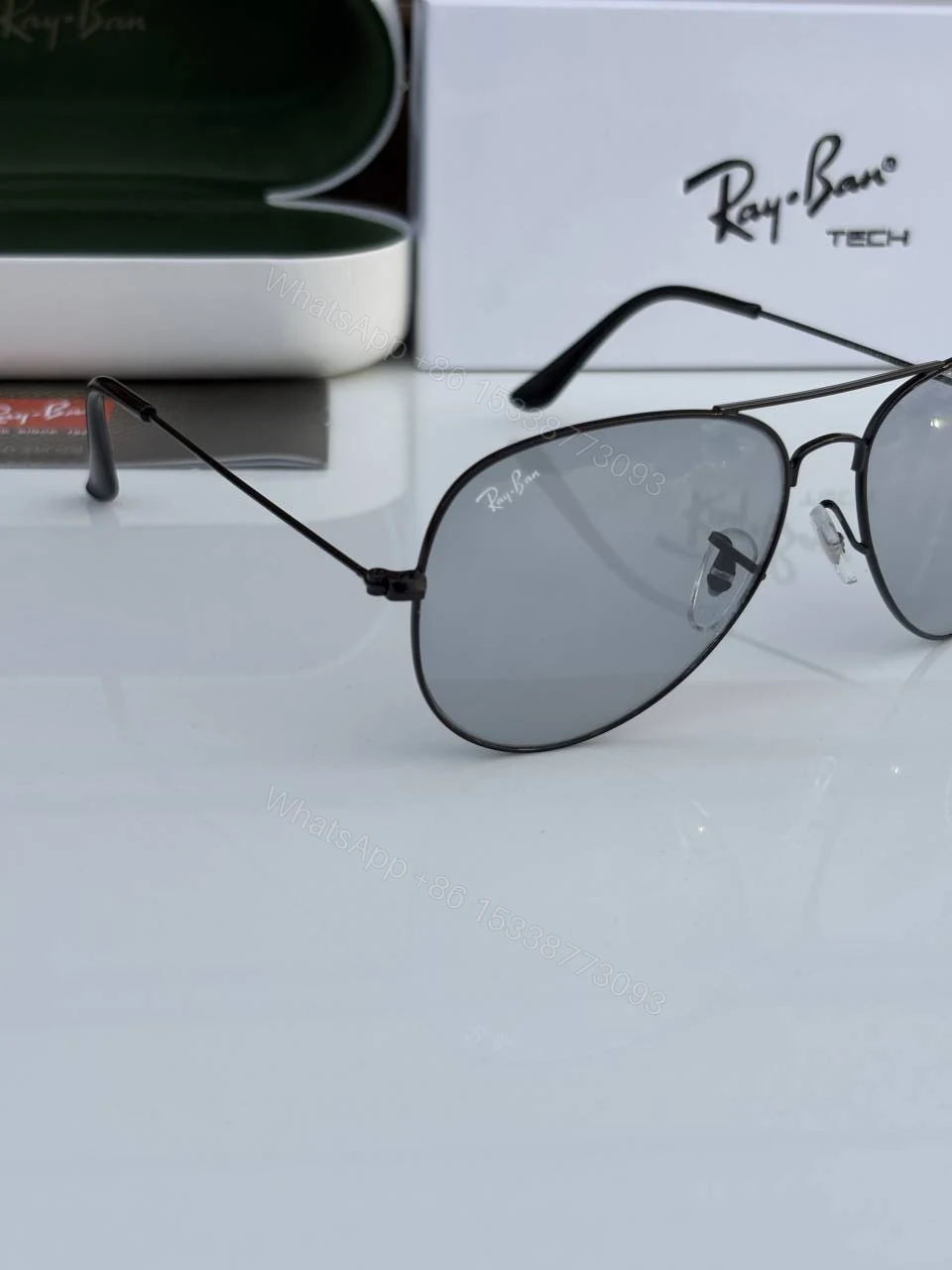View 4 of First Copy Rayban Aviator 3026 Black Day Night