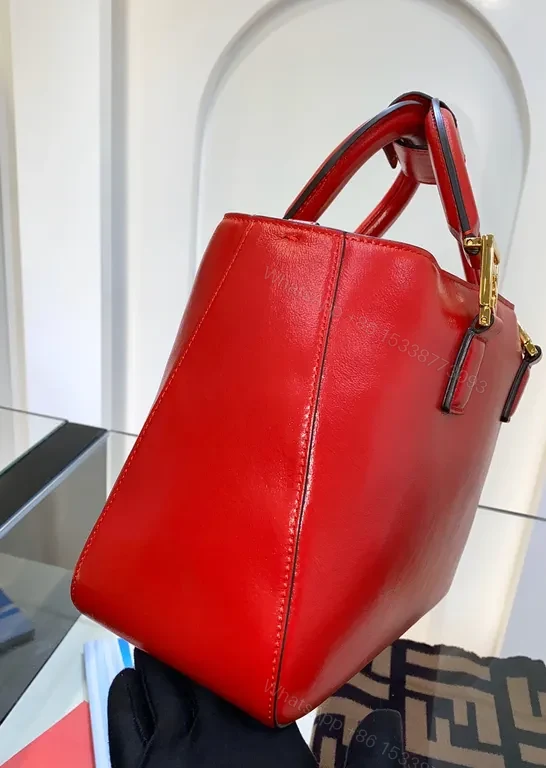 View 3 of Structured Leather Satchel: Luxury Fendi-Inspired Strap Bag