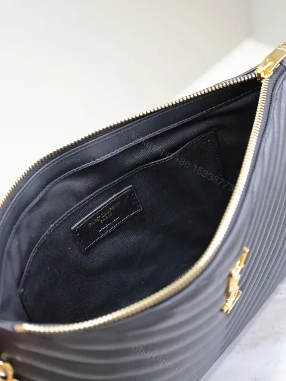 View 2 of Chic Quilted Clutch with YSL Logo â€” Luxe Evening Essential