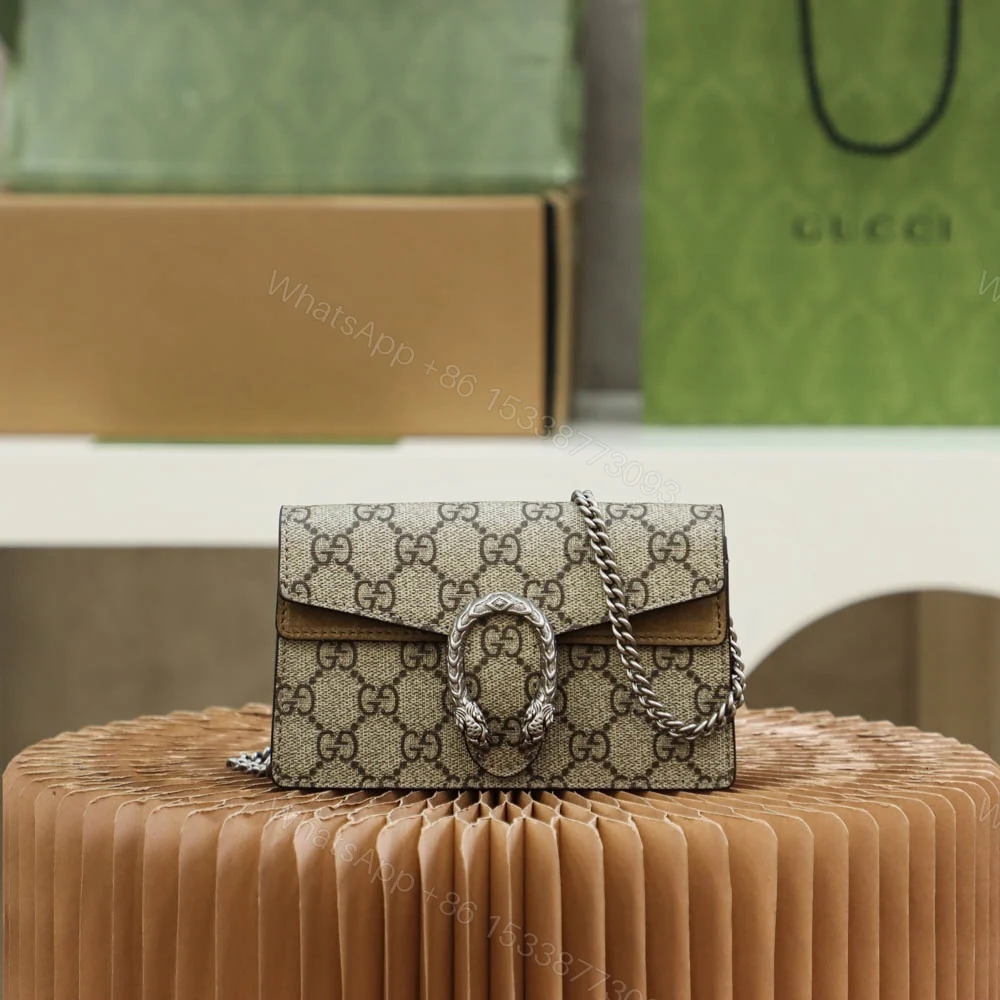 Gucci高仿Dionysus中型GG老花包 經典銀扣 女用復古百搭鏈條設計 — view 1