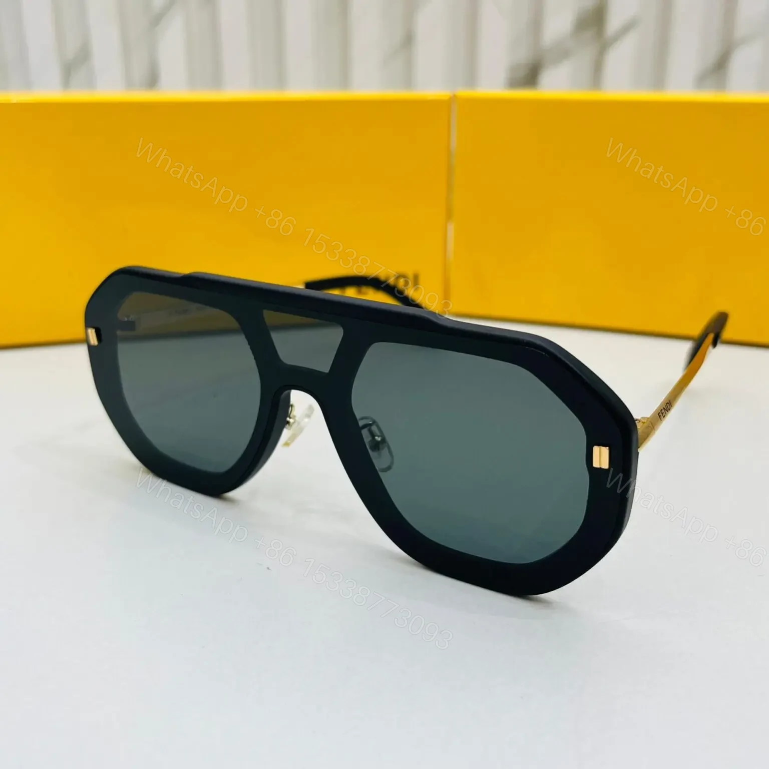 Fendi Polygon Square Black Sunglasses — view 1