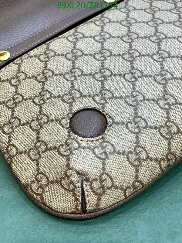 View 2 of Gucci Faux Blondie Canvas Shoulder Bag with Brown Leather Gold Hardware RX52DZ