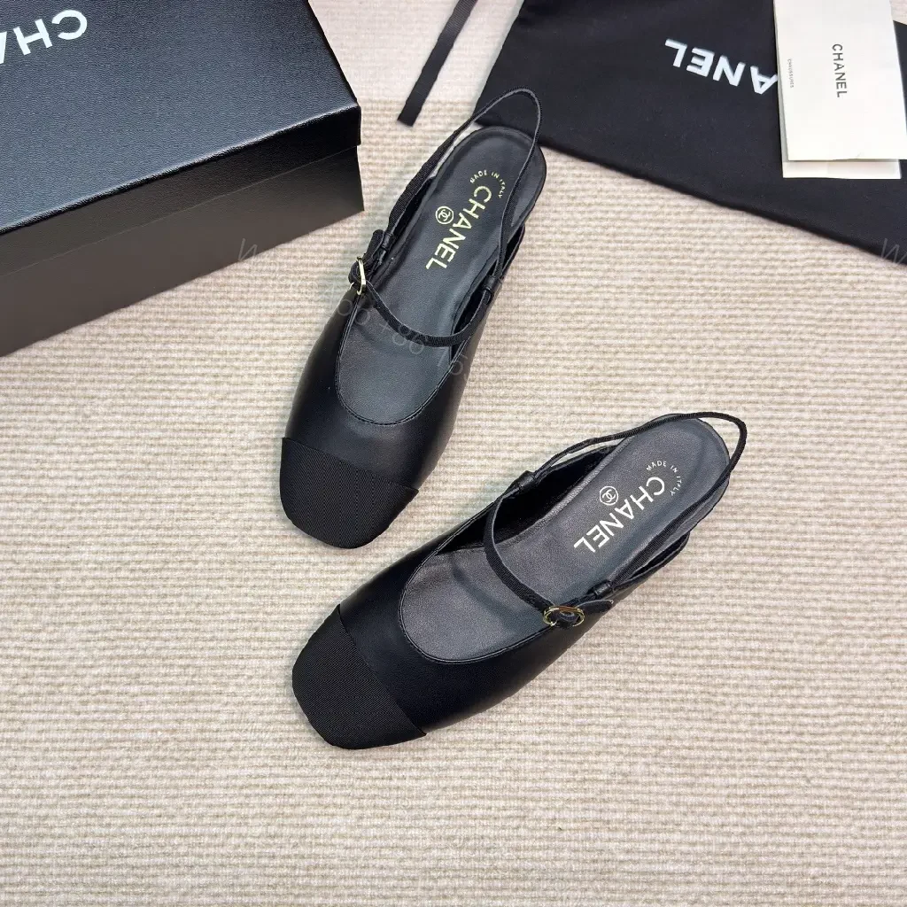 View 4 of Sleek Textured Slingback Pumps - All-Day Comfort, Black Leather