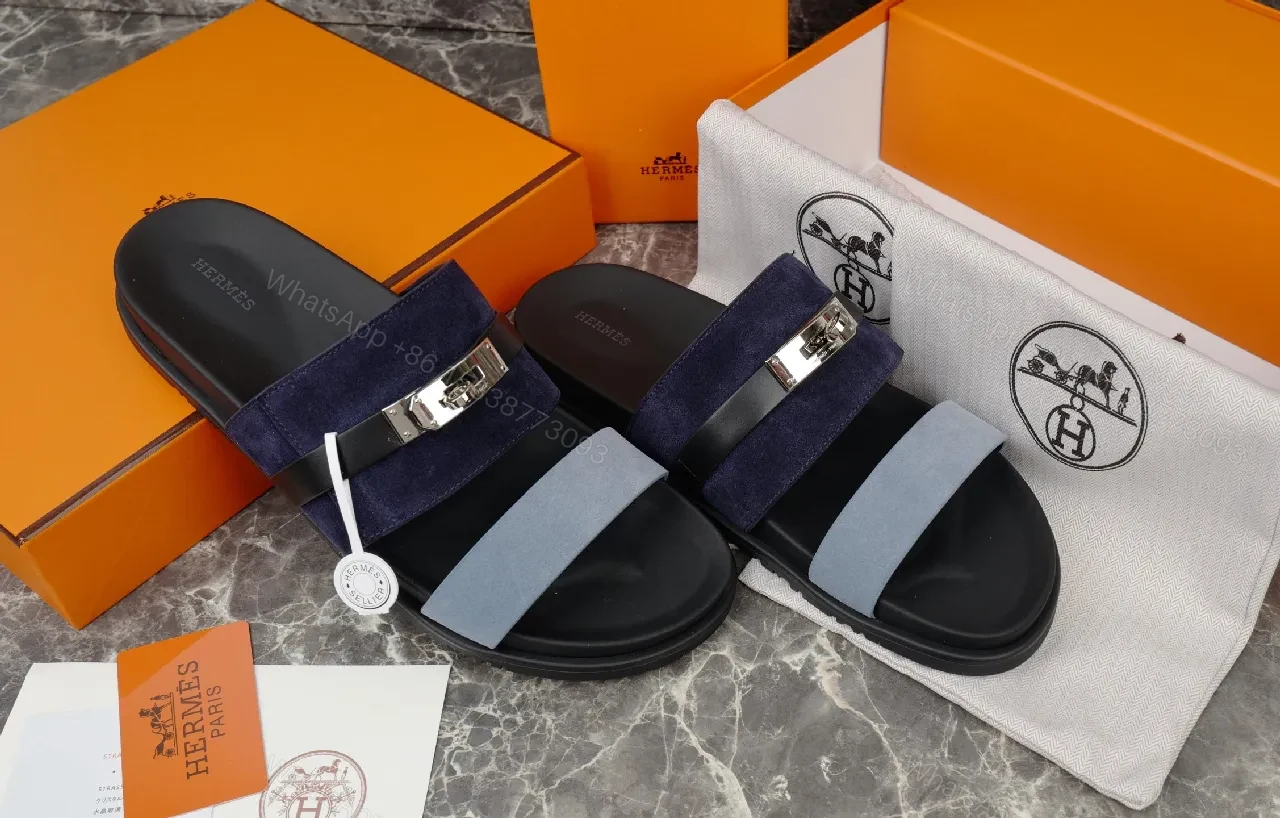 View 9 of Structured Slip-Ons: Navy Suede, Metallic Accents, Luxe Comfort Slide