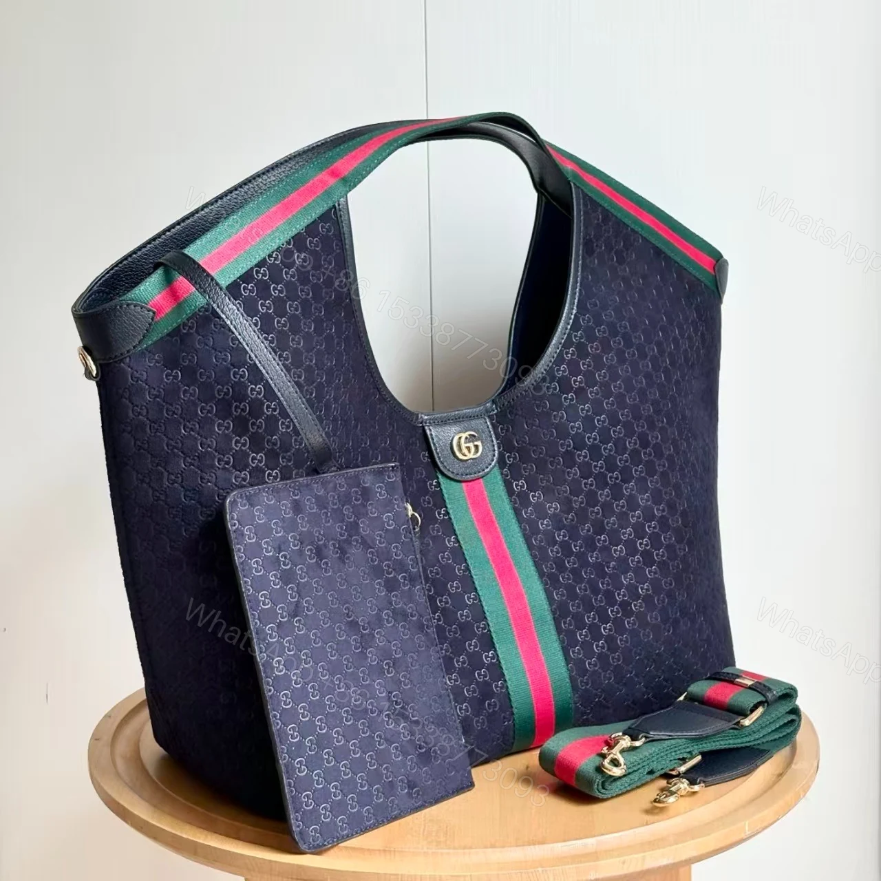 View 2 of Gucci Giglio Large Tote Bag Dark Blue 60Cm 853971 Caabv 4541