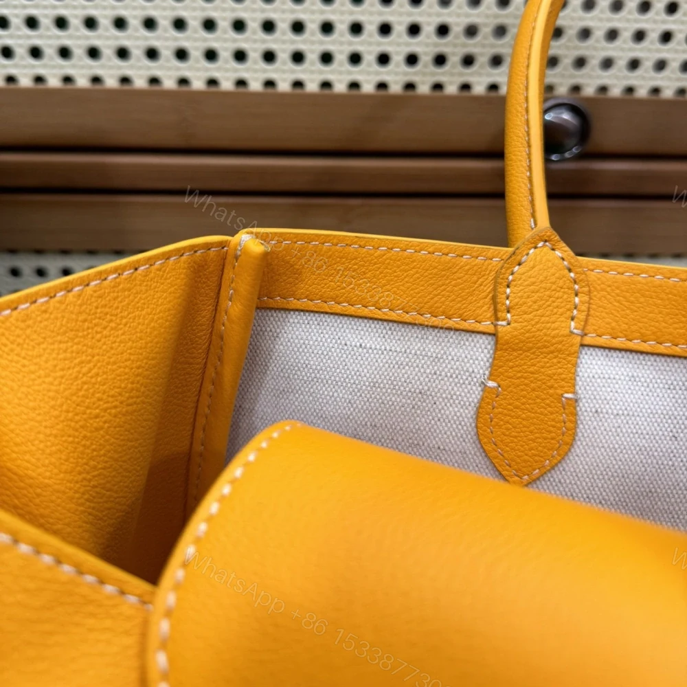 View 9 of 高仿Goyard*SAIGOC5手提托特包雙拼黃色大號免檢版