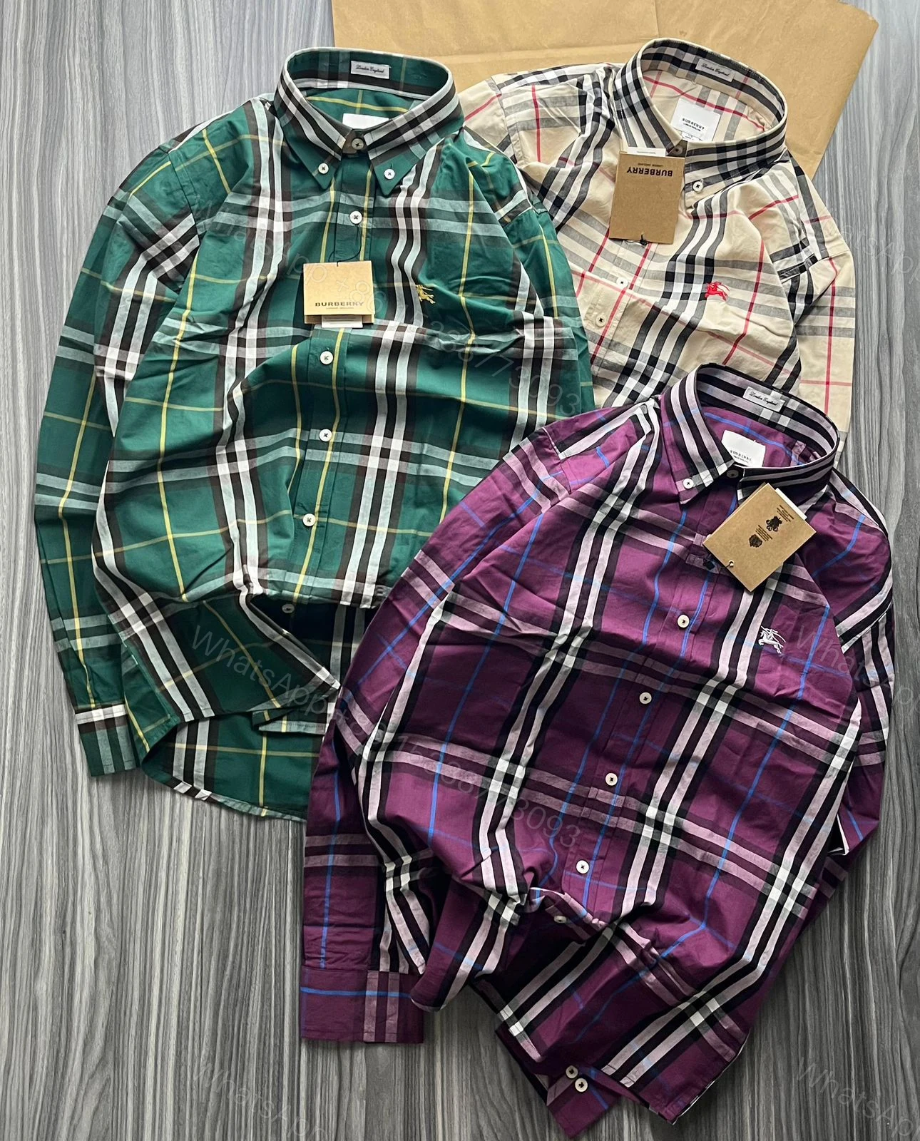 View 2 of FIRST COPY BURBERRY PAPER COTTON CHECK SHIRT