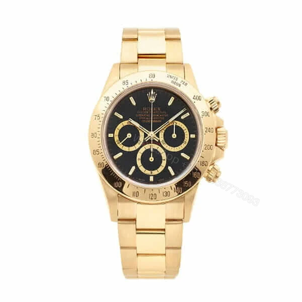 Rolex Daytona 16528 Super Clone: 40mm Yellow Gold Black Dial Cosmograph — view 1