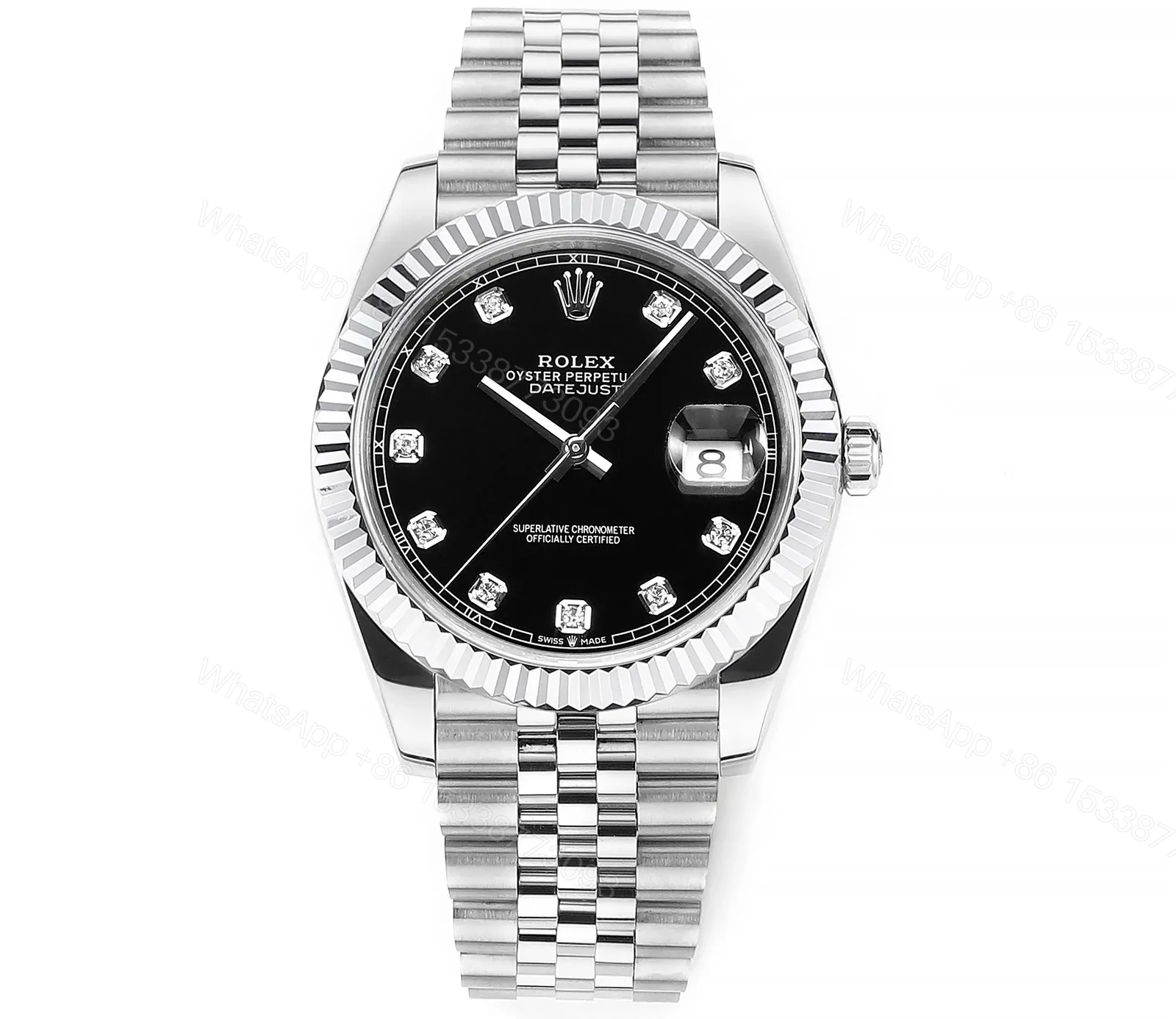 3A Factory Clean Factory DDF Rolex Datejust 41mm Black Steel Watch — view 1