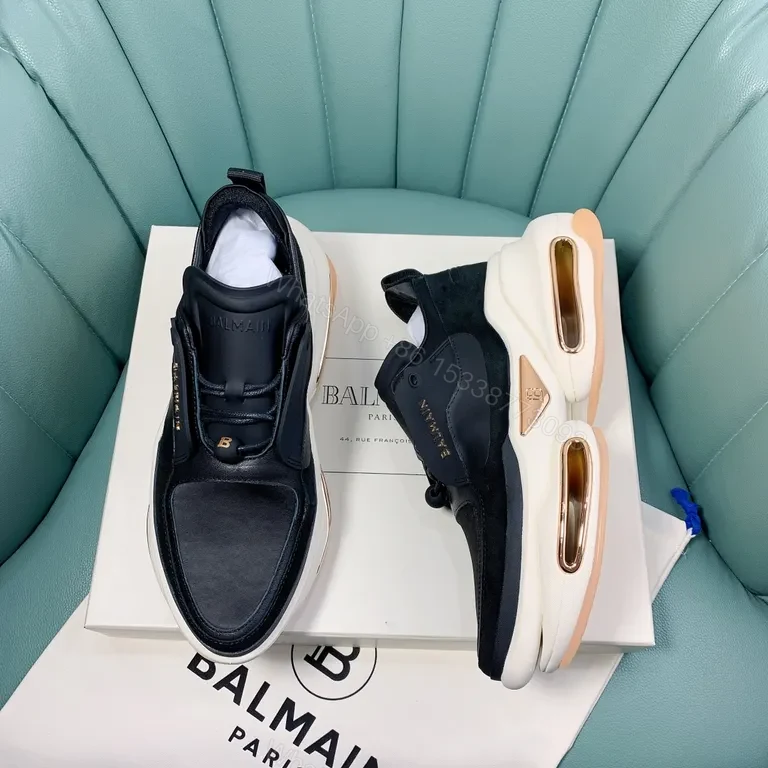 View 2 of Balmain Black Leather Runner: Luxury, All-Day Comfort Sneaker