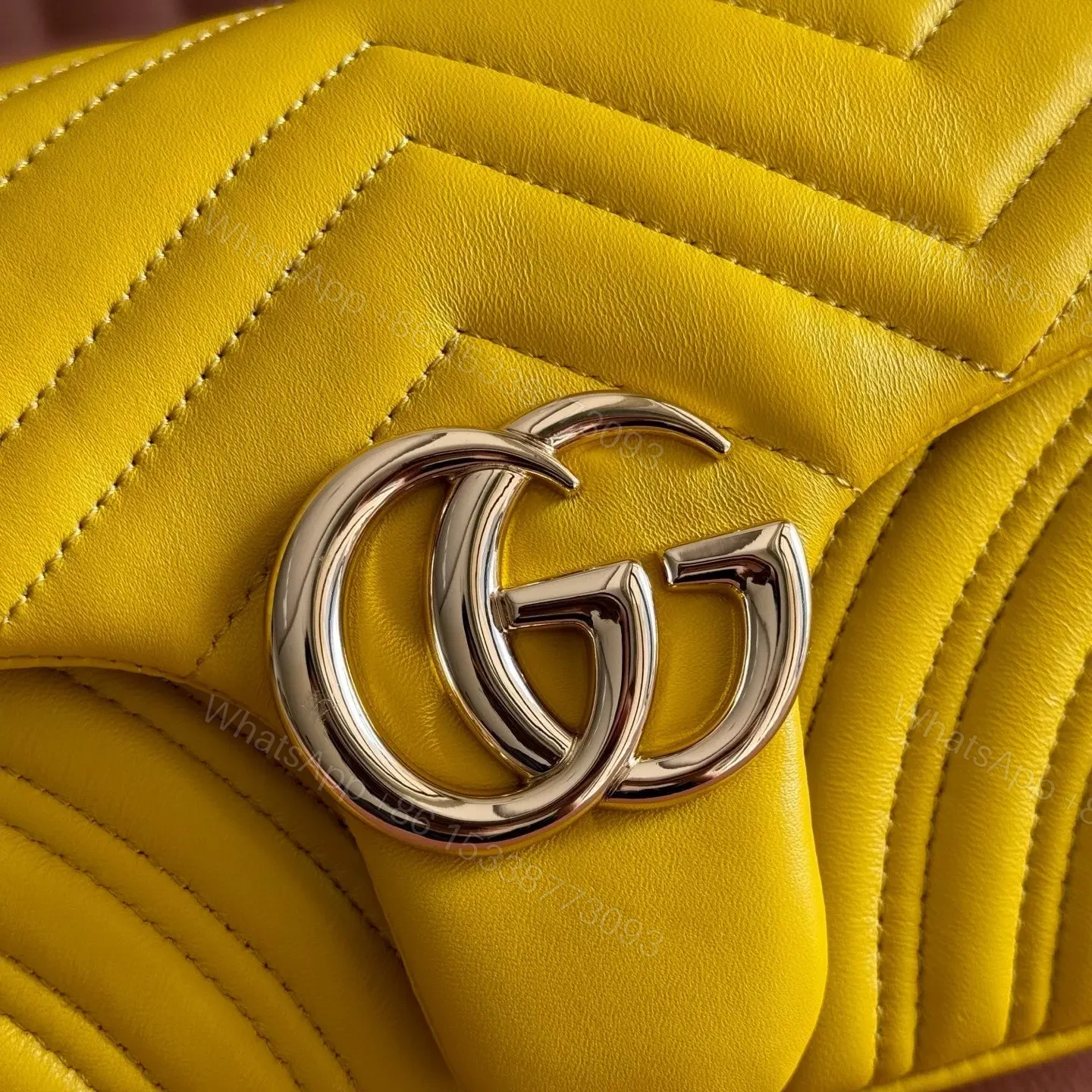 View 3 of GUCCI GG MARMONT BAG 26 IN YELLOW LAMBSKIN