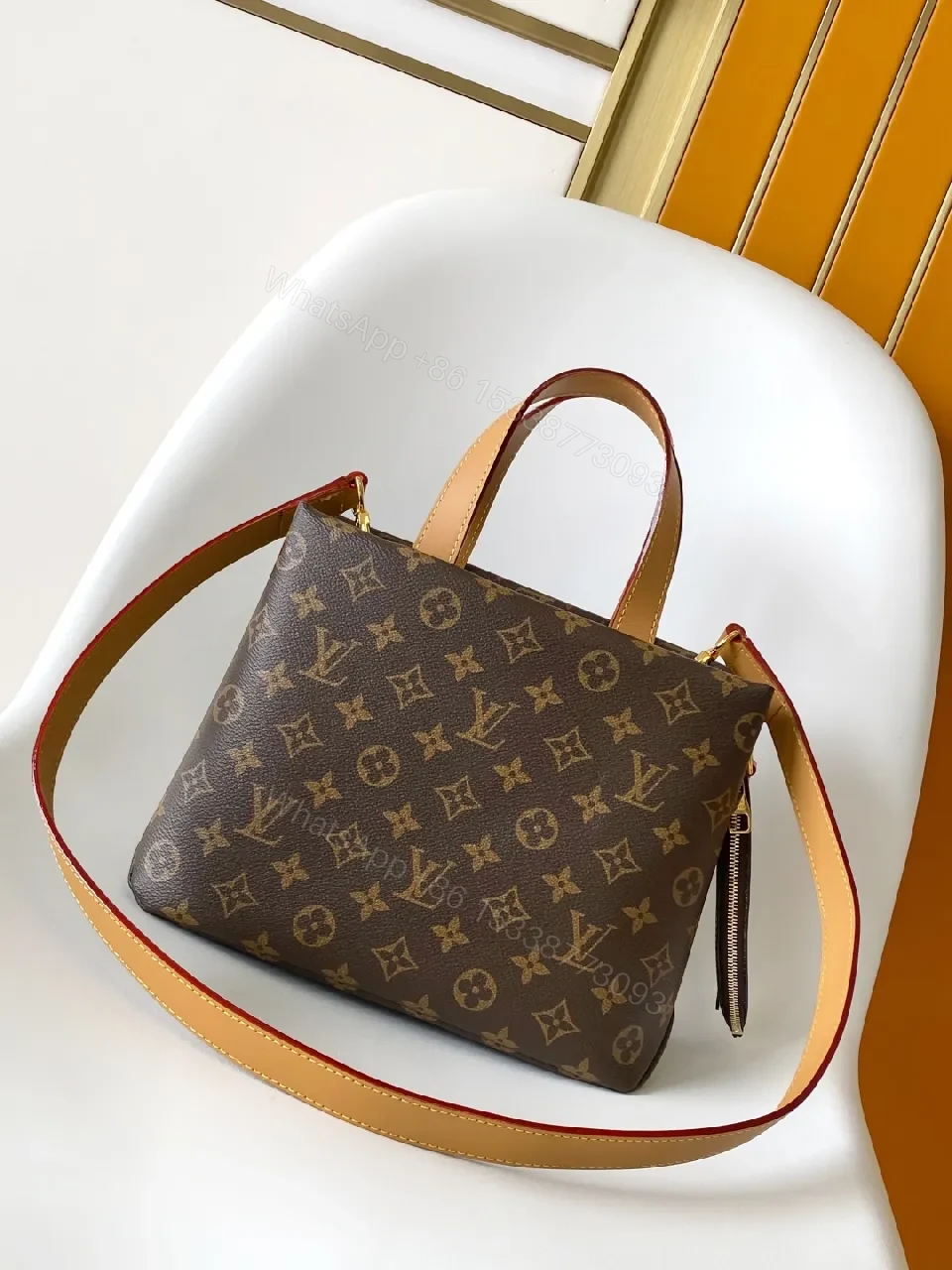 View 6 of Structured Monogram Canvas Tote: Modern Luxury, Everyday Versatility