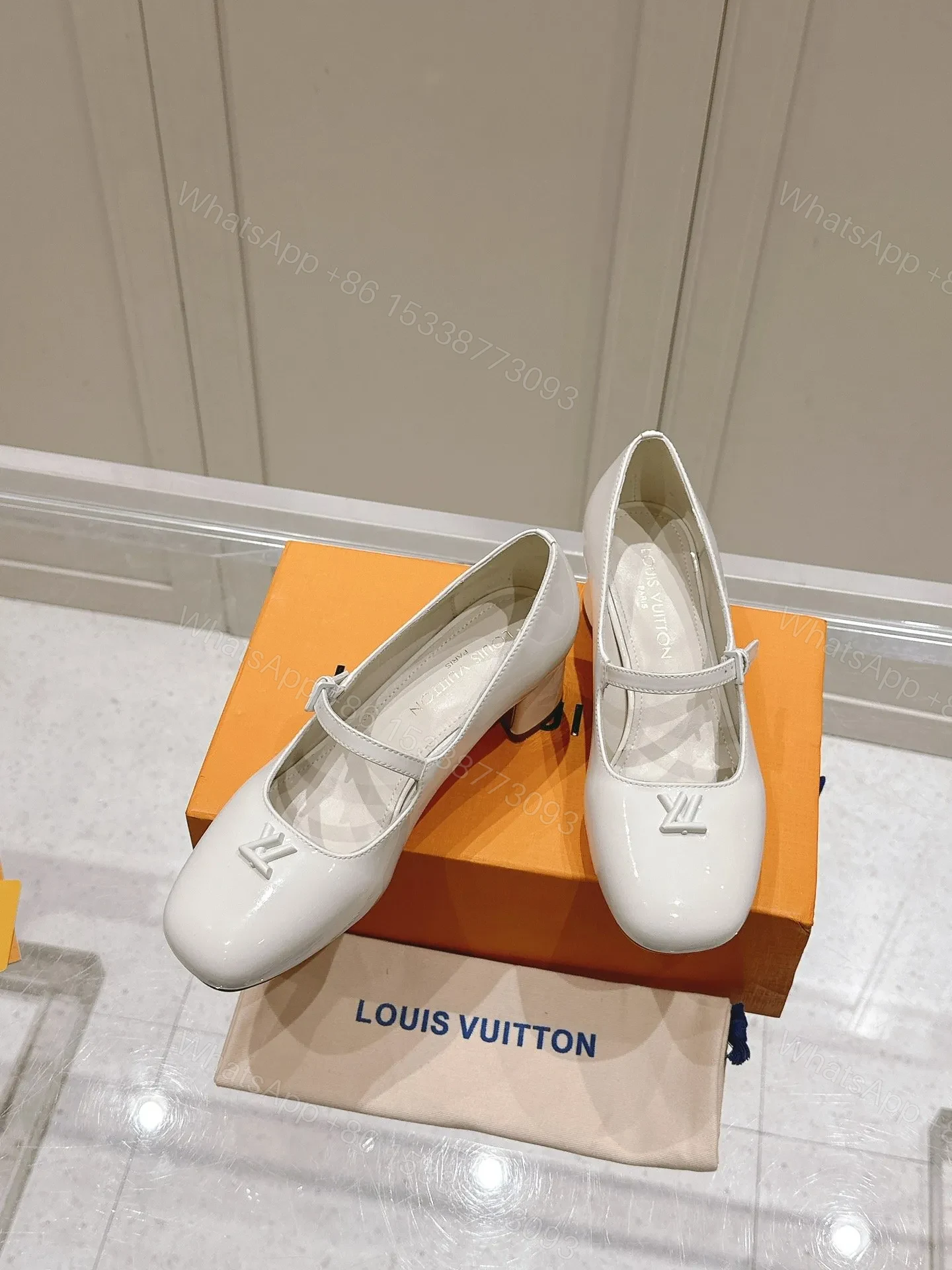 View 4 of LV Women White Patent Leather Heels