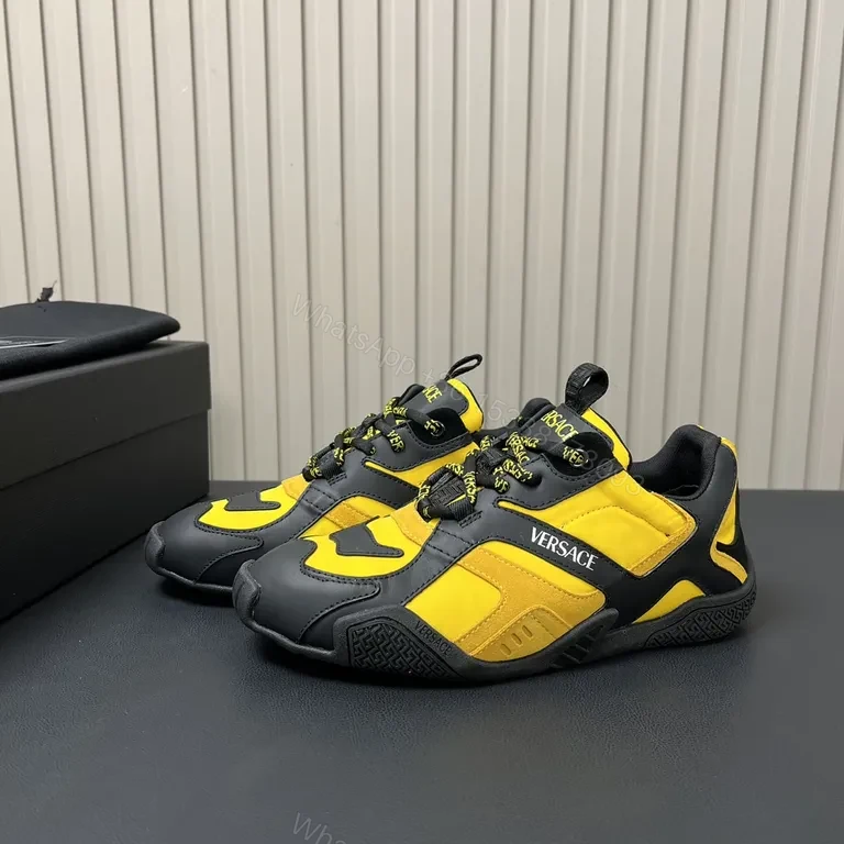 View 5 of Bold Black-Yellow Luxe High-Tops: Versace-Inspired Sneaker