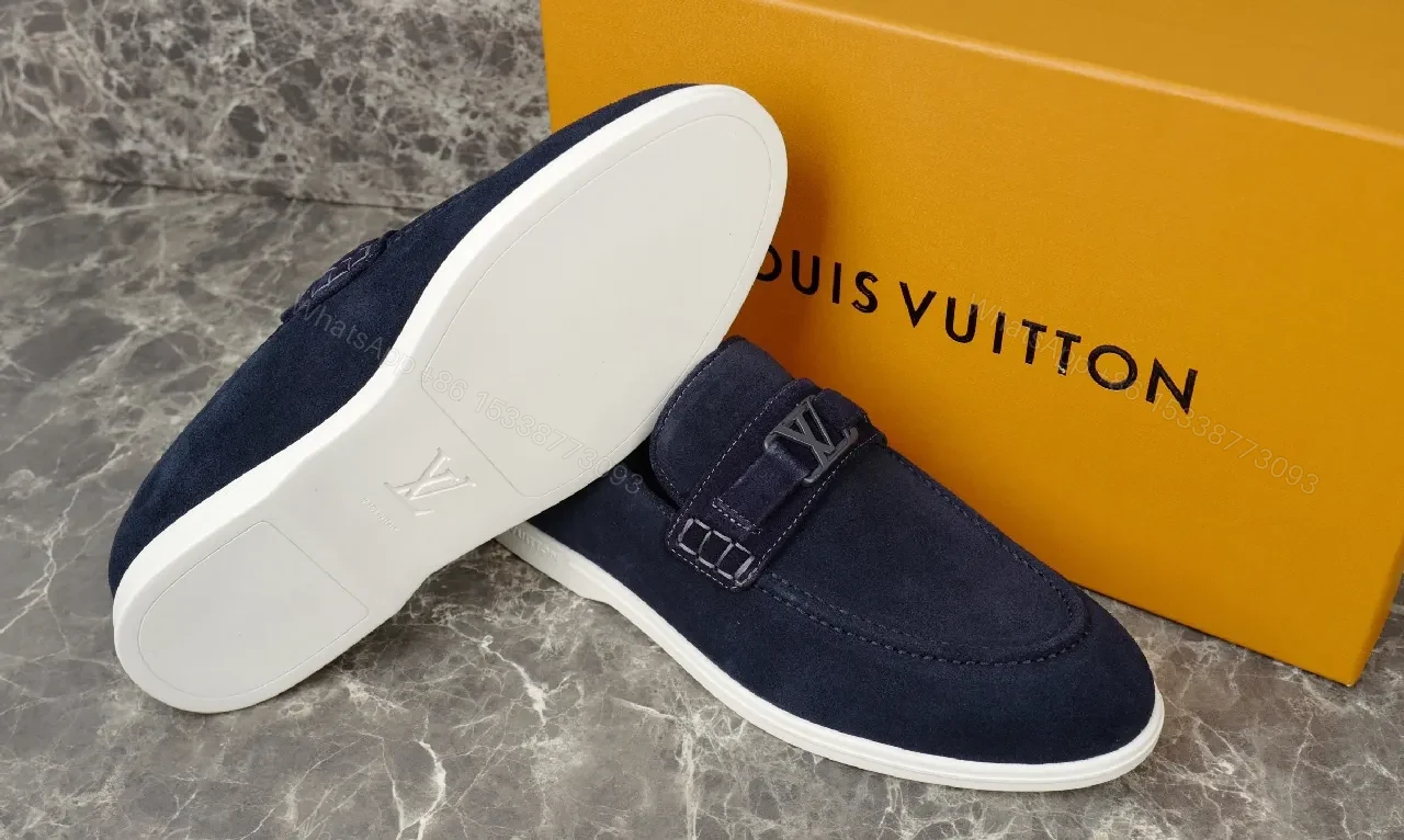 View 2 of Navy Suede Driver + Luxury-Luxe Band + Slip-On