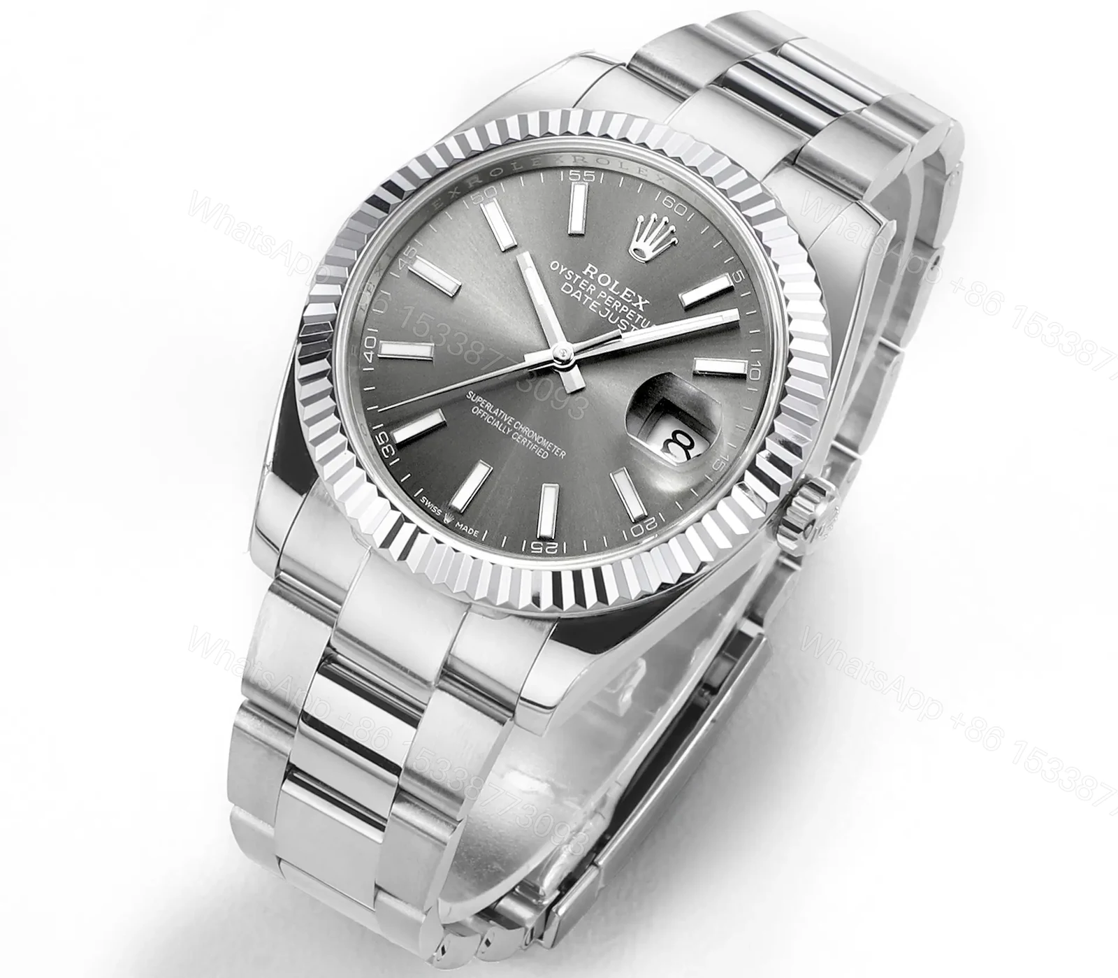 View 2 of BT Factory Clean Factory DDF Classic Grey Fluted Bezel Watch