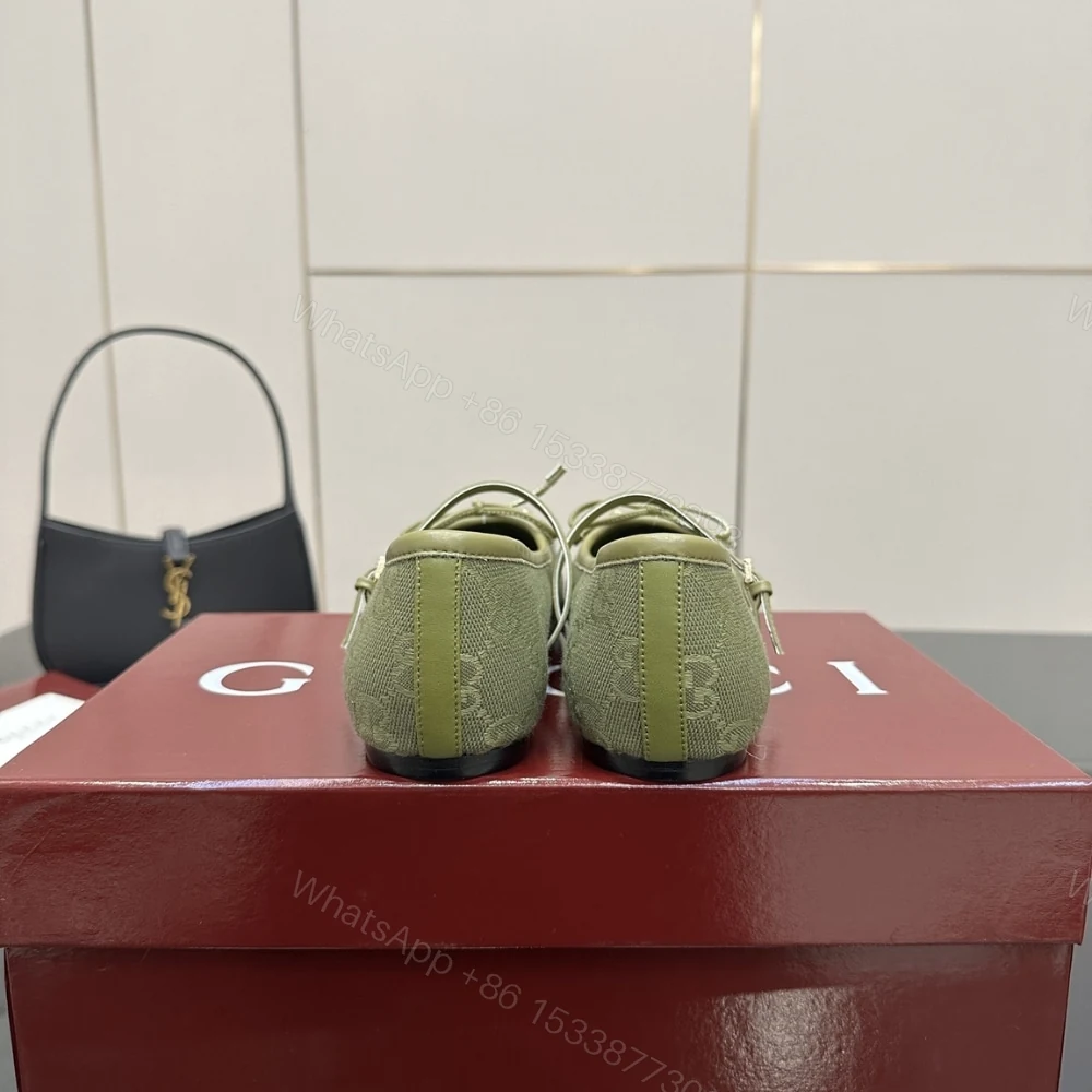 View 6 of GUCCI WOMEN’S HORSEBIT BALLET FLAT GREEN ‎814321 FAD8F 3048
