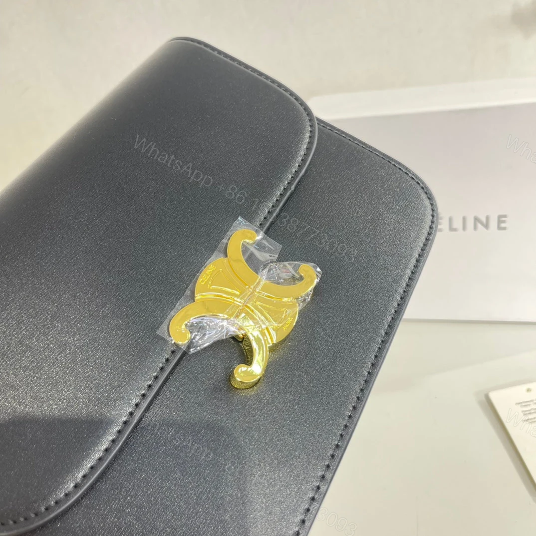 View 4 of CELINE TEEN TRIOMPHE BAG IN SHINY CALFSKIN BLACK 18CM 188423BF438NO
