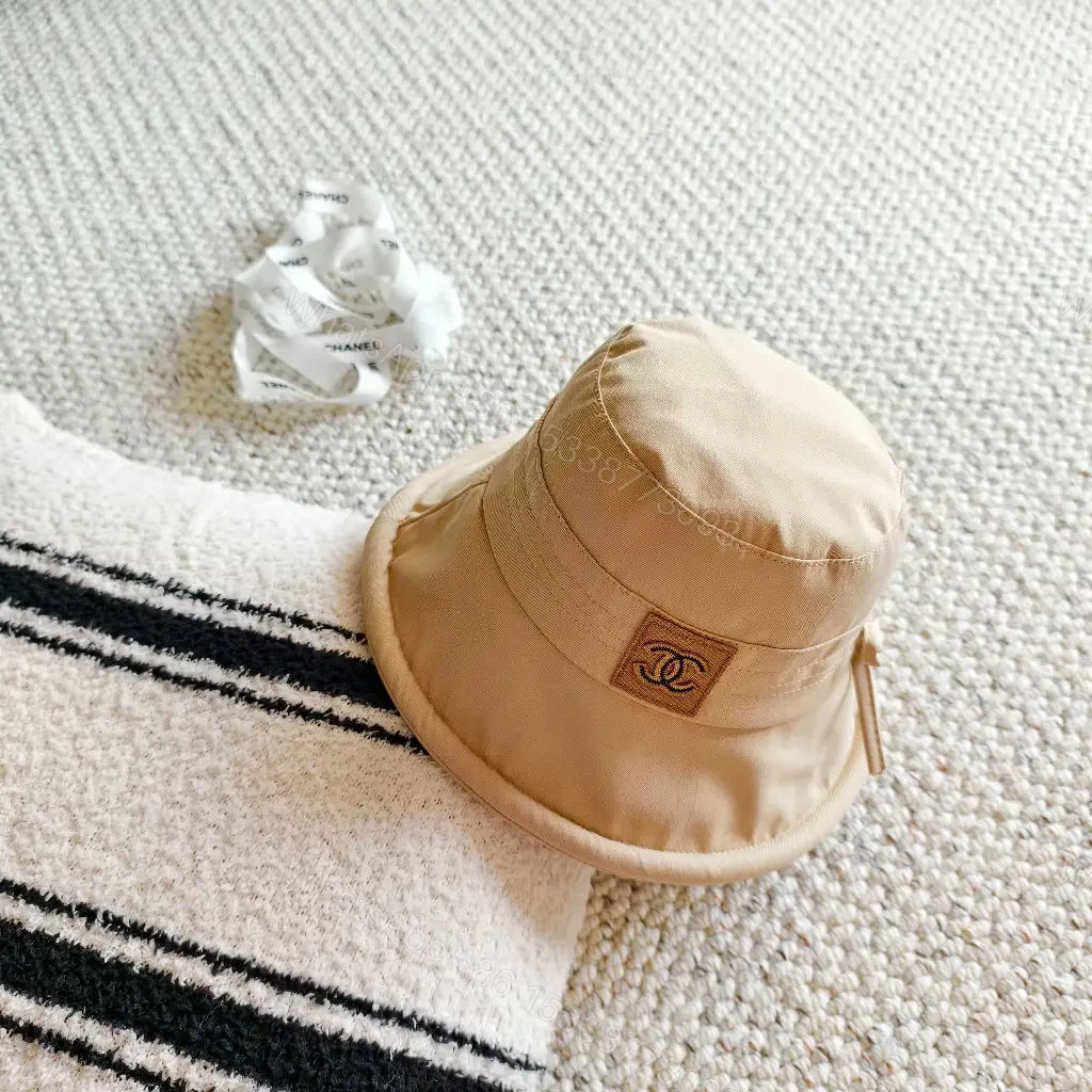 View 6 of Beige Lightweight Bucket Hat with Logo Detail