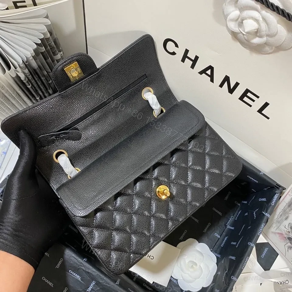 View 8 of Black Quilted Leather Flap Bag: Structured Luxe Style, Gold Hardware