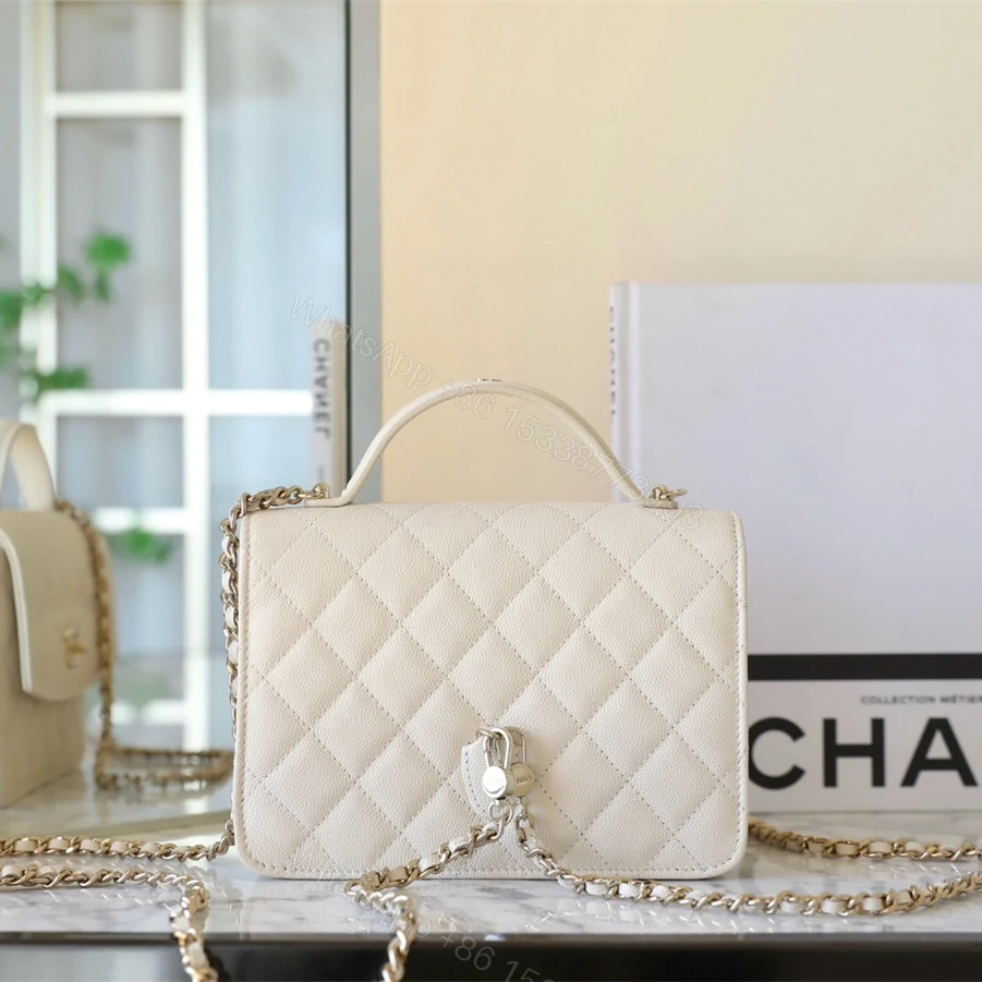 View 2 of 高仿Chanel*25C系列AS4406小球紋牛皮郵差包白色免檢版