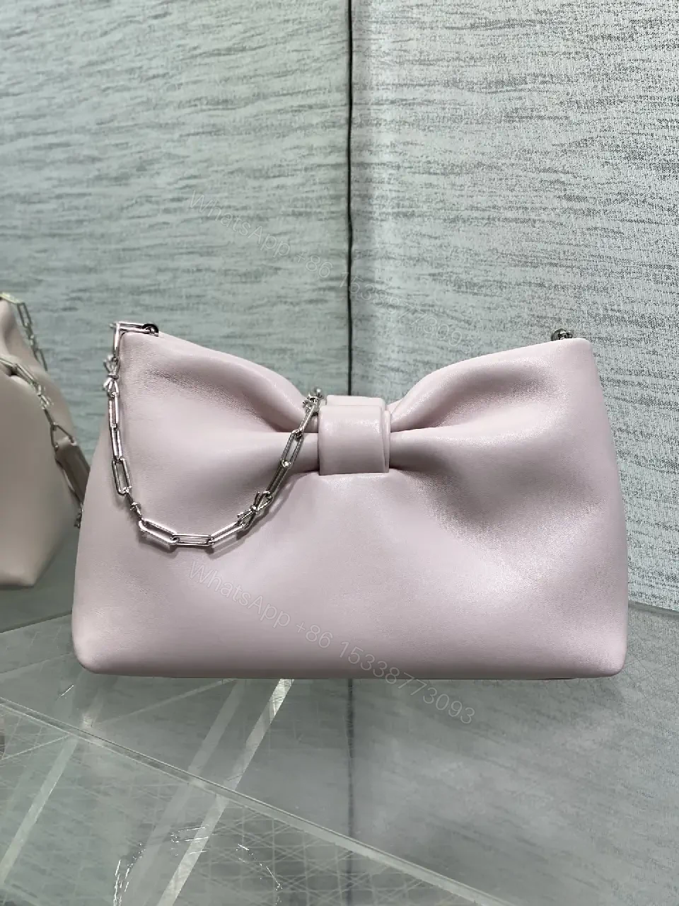 View 10 of Lavender Leather Bow Mini Bag – All-Day Elevation