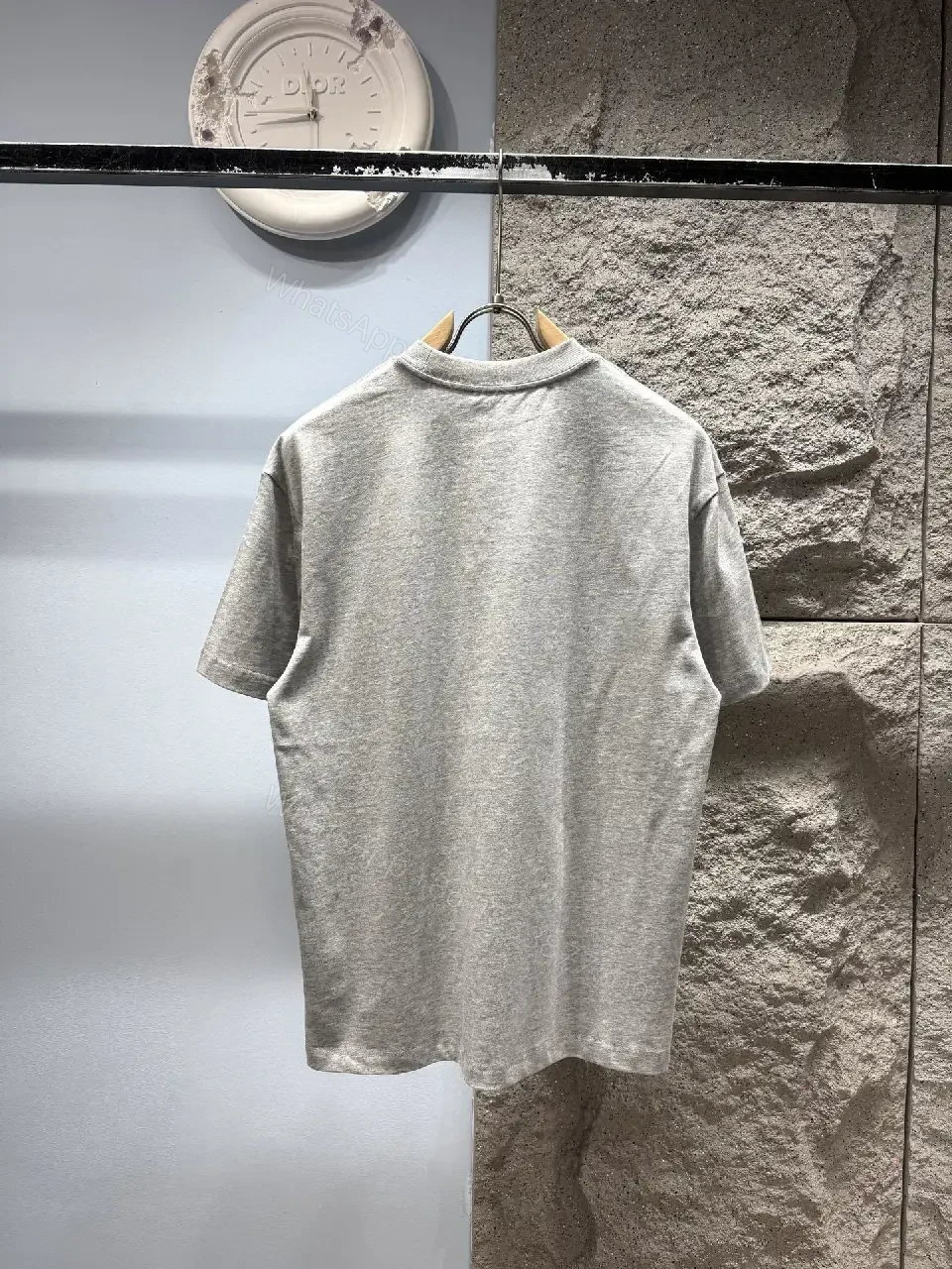 View 10 of Relaxed Grey Cotton Tee — Subtle Logo, Everyday Lux