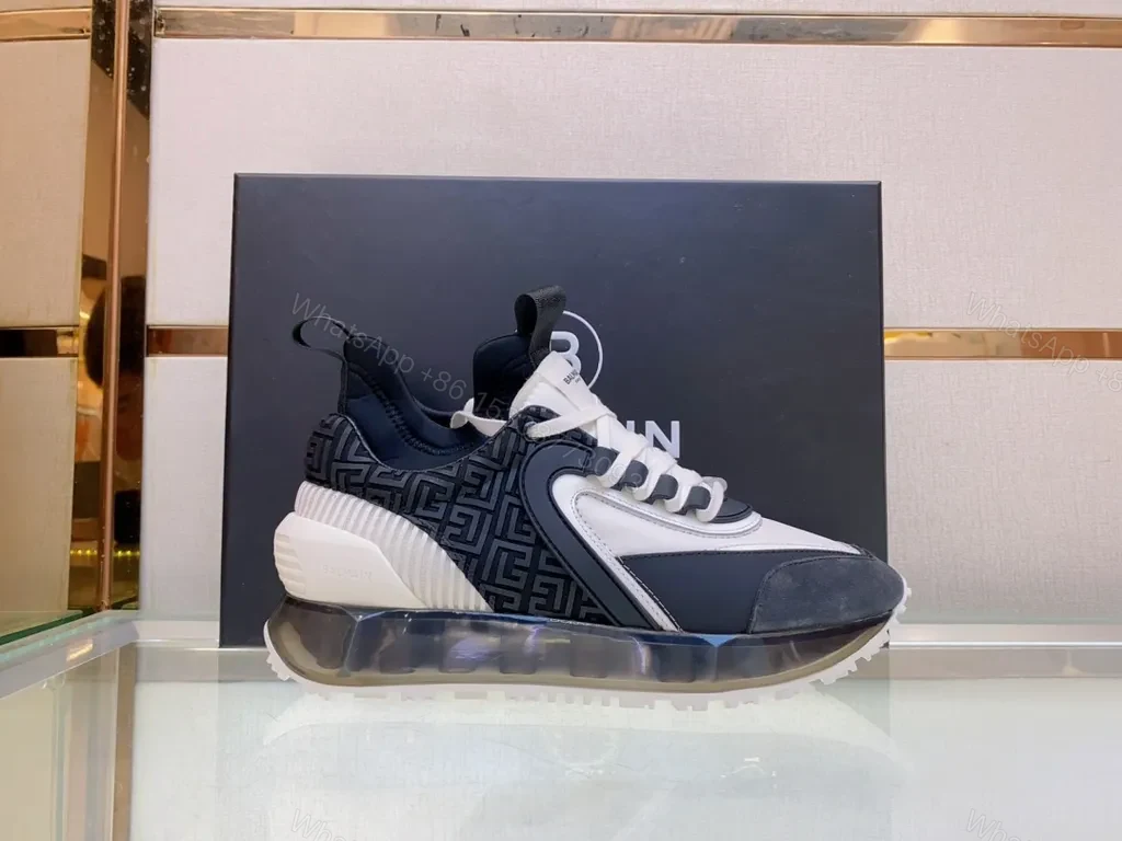 View 5 of Bold Contrast-Panel High-Top Sneakers for City Elegance