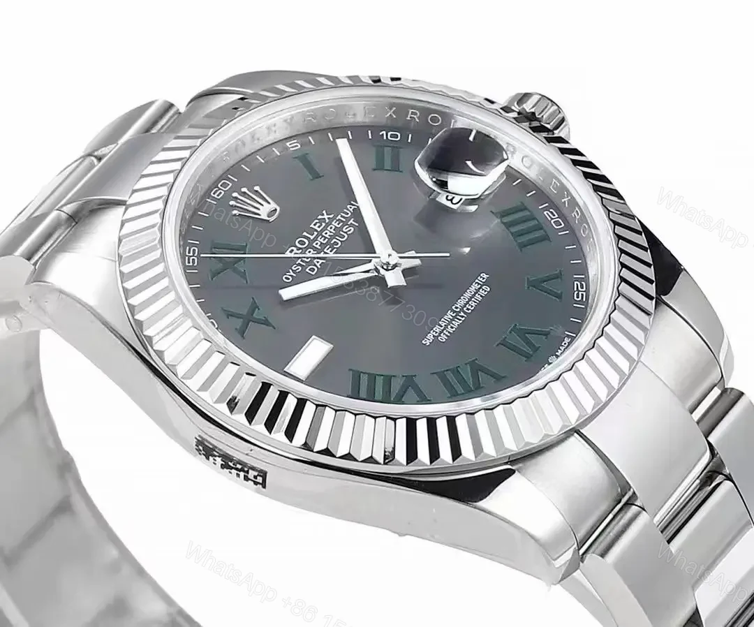 View 5 of OW Factory Clean Factory Rolex Datejust 41mm Silver Grey Dial Watch