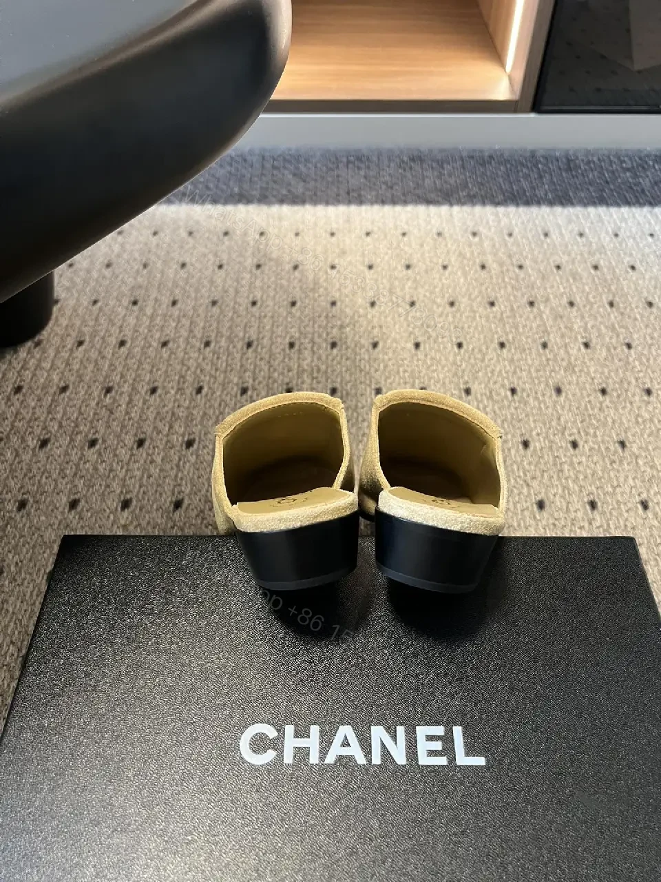 View 3 of Open-Front Suede Mules + Iconic Hardware + Casual Luxe Shoes