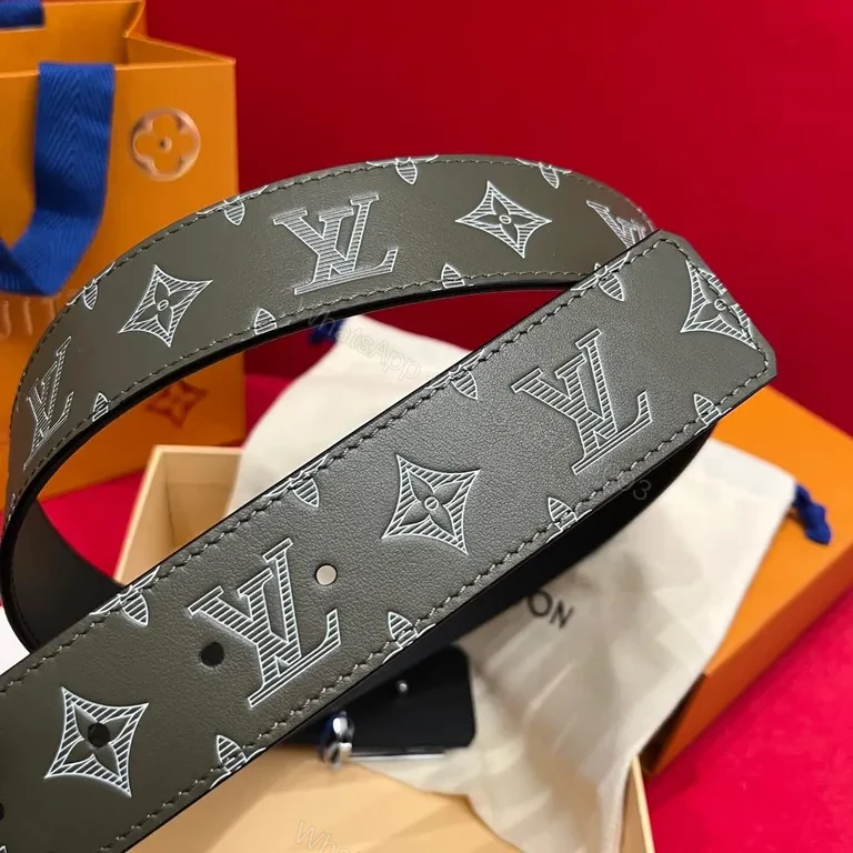 View 6 of Olive LV-Influenced Belt: Monogram Modern, Premium Craft