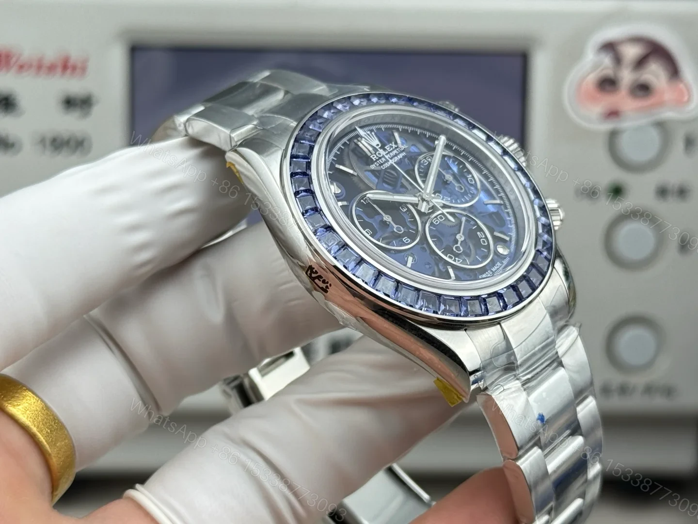 View 5 of Blue Diamond Daytona Chronograph Watch 40mm Oyster DAY-BLUE-DIAMOND-40MM-OYSTER