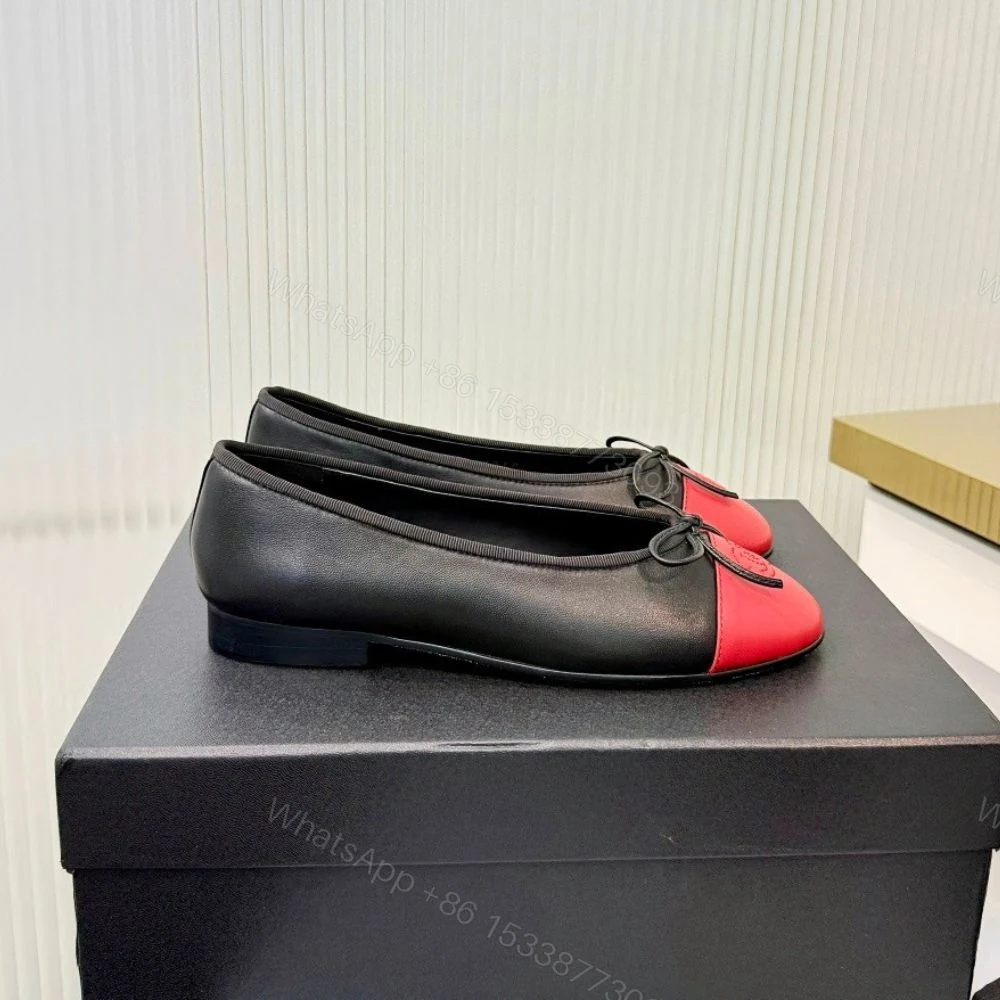 View 2 of Chanel Ballet Flats Black And Red