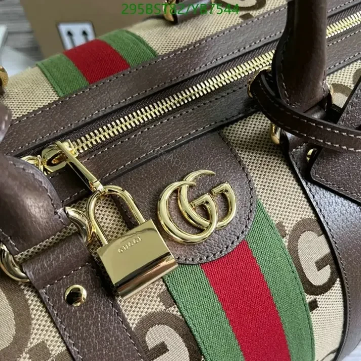 View 6 of Gucci GG Jumbo Beige Large Travel Bag Replica YB7 in Camel Canvas
