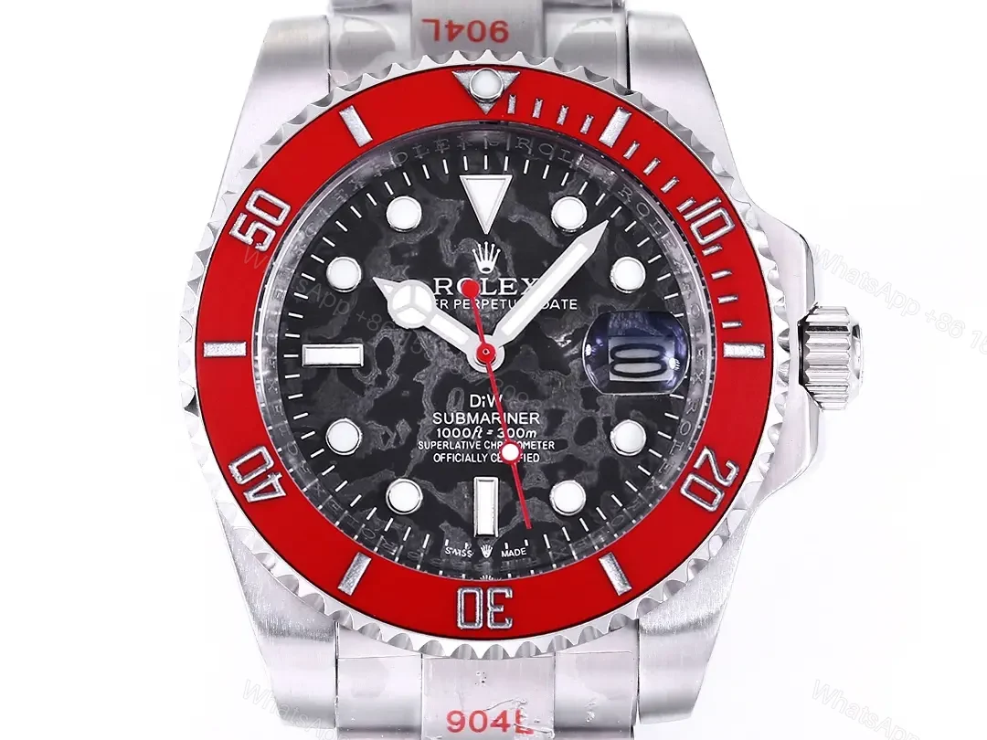 View 3 of MKS Factory Clean Factory – **Rolex DIW Submariner Parakeet** – Red/Black, Custom