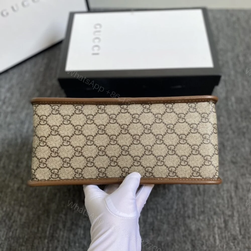 View 6 of Gucci Horsebit 1955 Top Handle Bag Beige And Ebony 27Cm