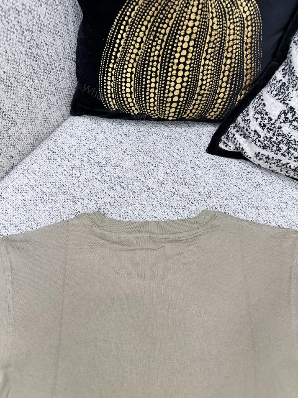 View 5 of Textured Cotton Tee: Subtle Embossed Logo, Everyday Luxury