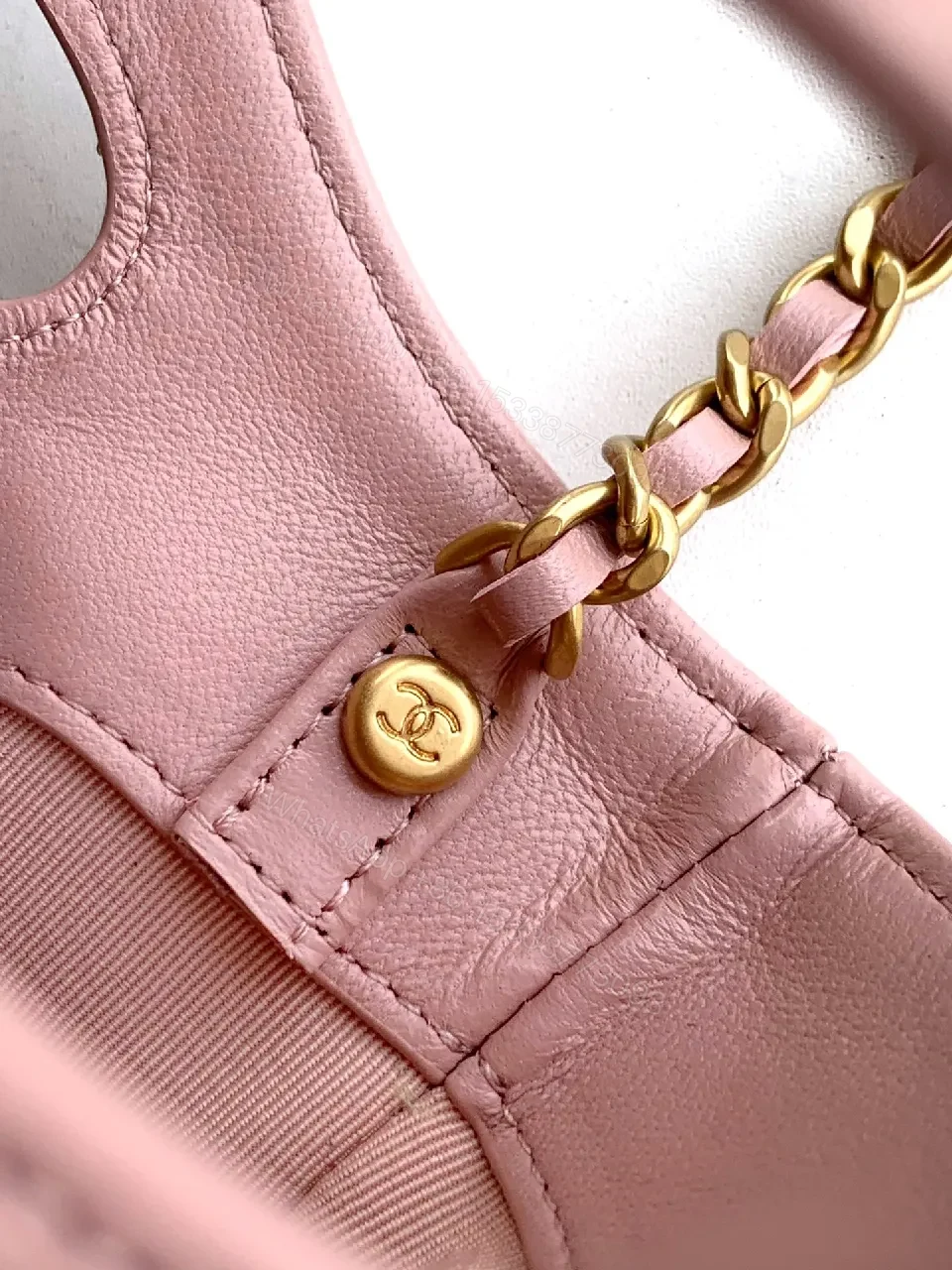 View 2 of Soft Pink Velvet-Trim Quilted Mini Satchel