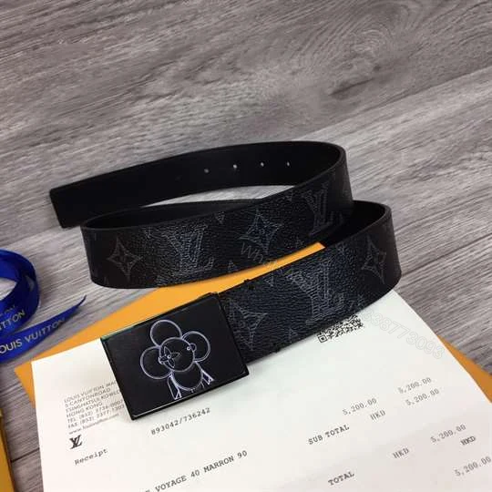 View 3 of LOUIS VUITTON BELT METROPOLE MONOGRAM VIVIENNE ECLIPSE BLACK – B131