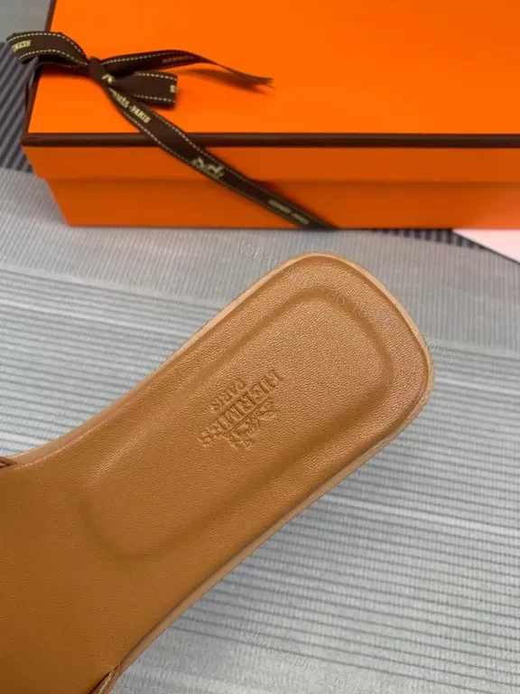 View 2 of Cognac Calfskin Slides â€“ All-Day Comfort, Refined Style