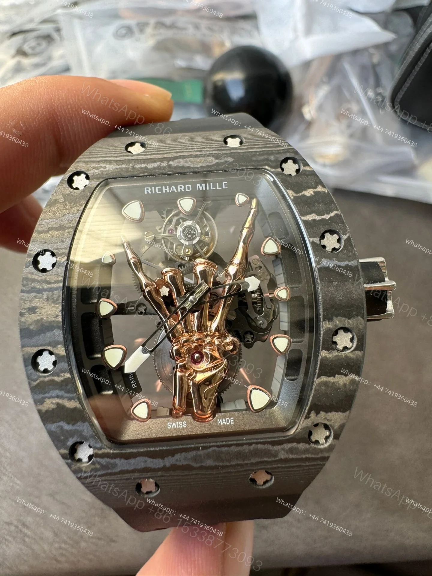 View 14 of Super Clone Richard Mille RM 66 Flying Tourbillon Devil’s Hand 1:1 Replica Watch