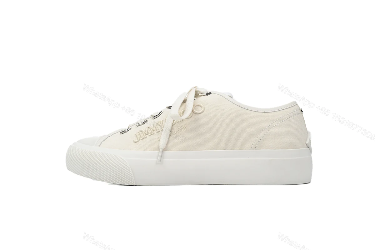 View 7 of Jimmy Choo Palma Maxi White Canvas Platform Trainers PALMAMAXIFCYE