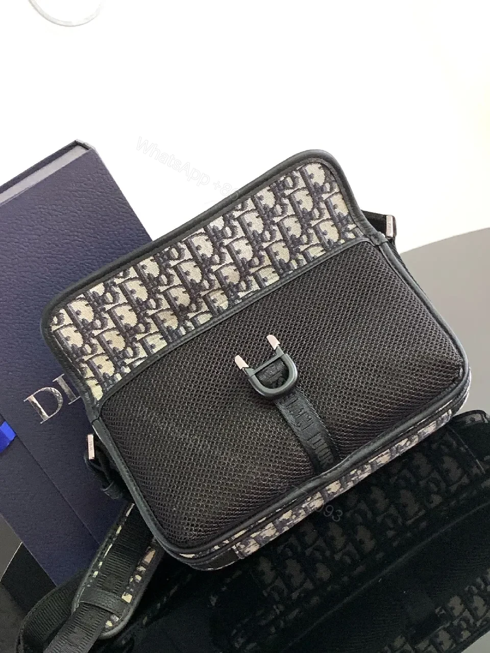 View 7 of Compact Luxury Crossbody Bag: Monogram Mesh Panel, Sleek