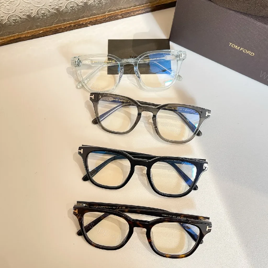 View 2 of Black Acetate Tom Ford Eyeglasses - Minimalist Luxury, Subtle Gold Details, All-Day Comfort, Premium frames