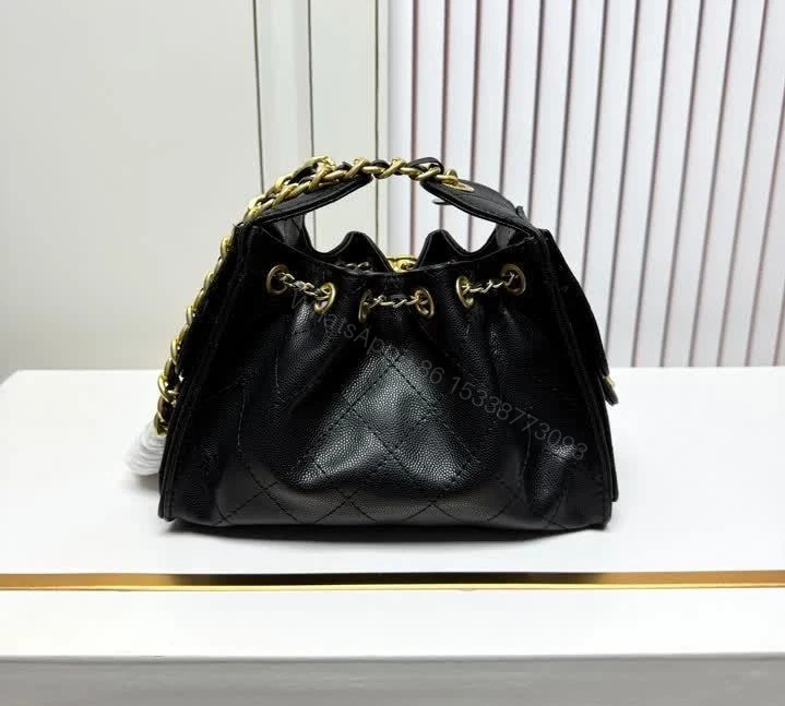 View 5 of Chanel 25 Mini Hobo Bag in Black Caviar Leather CH2522